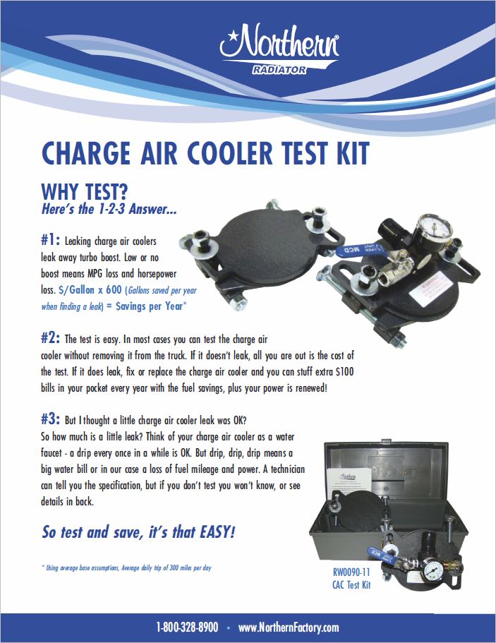 Northern Radiator Charge Air Coolers Test Kits